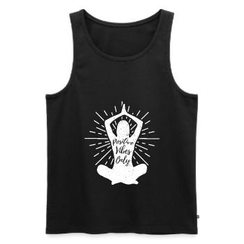 Yoga Positive Vibes Méditation Cool Cadeau - Débardeur bio Premium Homme - noir - Devant - AI Model Male 178 light (178cm)