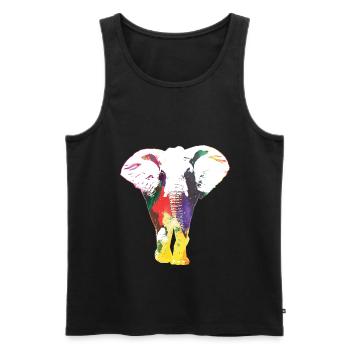 Elefant Regenbogen Wildlife Cooles Geschenk - Männer Premium Bio Tank Top - Schwarz - Vorne - Michal (187cm)