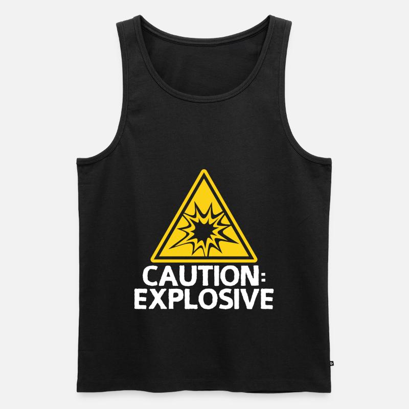 Explosion Warning Warning Shield - Men's Premium Organic Tank Top - black