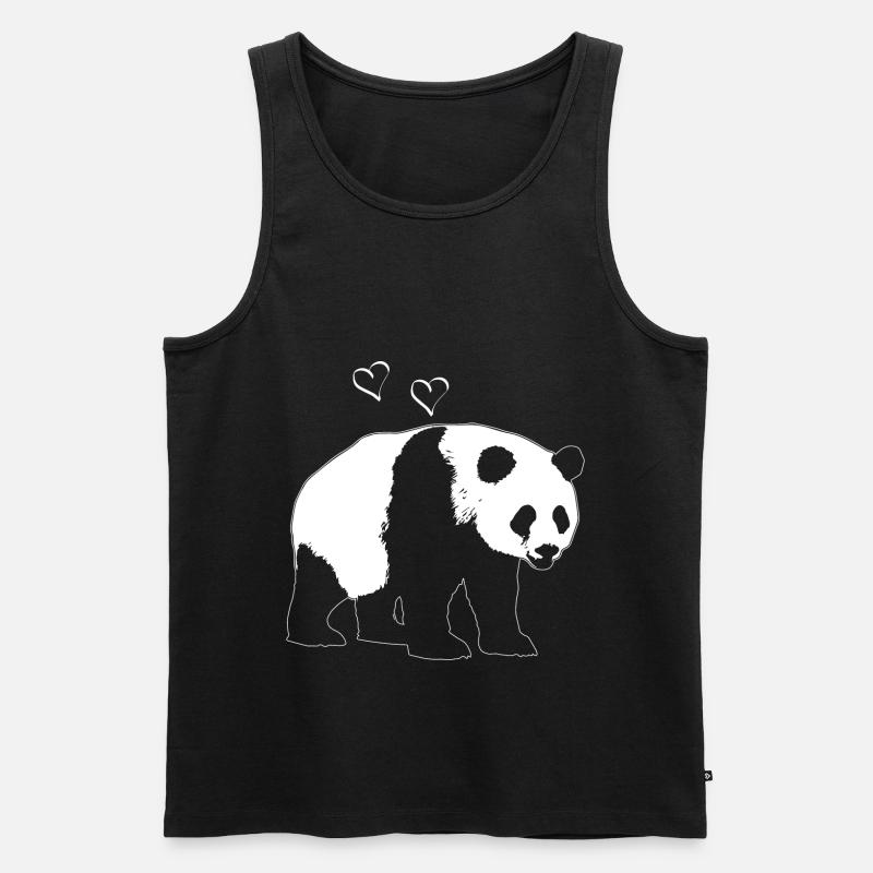 Panda Ours géant Mignon - Débardeur bio Premium Homme - noir