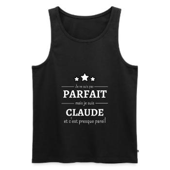 Je ne suis pas parfait mais je suis Claude - Débardeur bio Premium Homme - noir - Devant - AI Model Male 178 light (178cm)