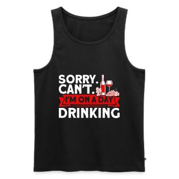 Wine Glasses Drink Day Drink Gift - Men's Premium Organic Tank Top - black - Front - Michal (187cm)