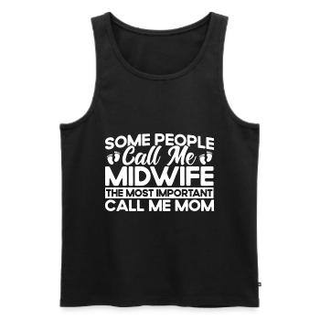 Midwife LD Work Obstetrician Gift - Men's Premium Organic Tank Top - black - Front - Michal (187cm)
