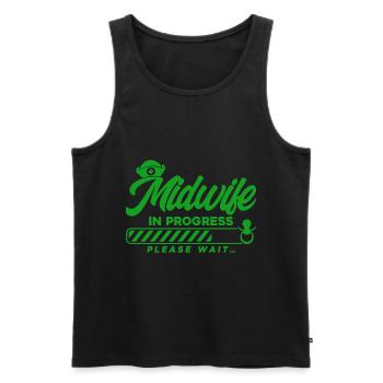 Doula Obstétricien Cadeau - Débardeur bio Premium Homme - noir - Devant - Michal (187cm)
