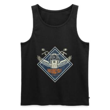 Biker Motorcycle - Men's Premium Organic Tank Top - black - Front - Michal (187cm)
