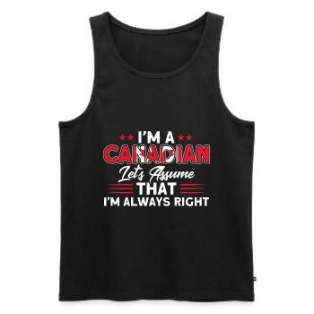 Drapeau canadien Cadeau racines canadiennes - Débardeur bio Premium Homme - noir - Devant - Michal (187cm)