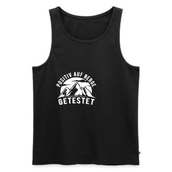 Positiv Auf Berge Getestet Bergsteiger Berg Spruch - Männer Premium Bio Tank Top - Schwarz - Vorne - Michal (187cm)