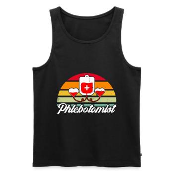 Blutabnahme Phlebotomist Phlebotomie Labor Geschen - Männer Premium Bio Tank Top - Schwarz - Vorne - AI Model Male 178 light (178cm)