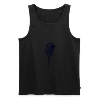 Micro vintage cassé - Débardeur bio Premium Homme - noir - Devant - AI Model Male 178 light (178cm)