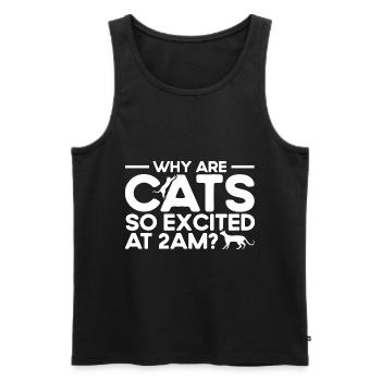 Katze Katzeneltern Katzen Sprüche Geschenk - Männer Premium Bio Tank Top - Schwarz - Vorne - Michal (187cm)