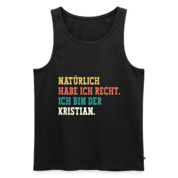 Kristian Lustiger Spruch Vorname Name Kristian - Männer Premium Bio Tank Top - Schwarz - Vorne - Michal (187cm)