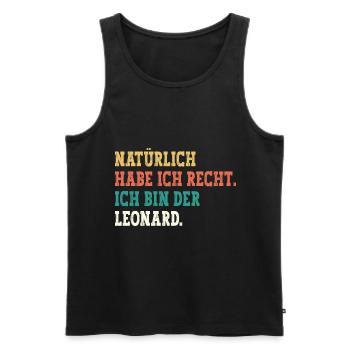 Leonard Lustiger Spruch Vorname Name Leonard - Männer Premium Bio Tank Top - Schwarz - Vorne - Michal (187cm)