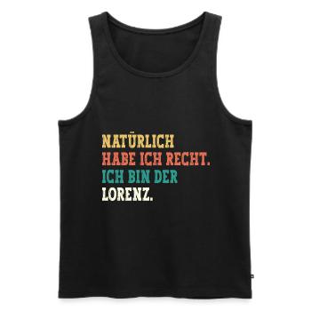 Lorenz Lustiger Spruch Vorname Name Lorenz - Männer Premium Bio Tank Top - Schwarz - Vorne - Michal (187cm)