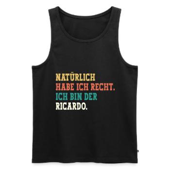 Ricardo Lustiger Spruch Vorname Name Ricardo - Männer Premium Bio Tank Top - Schwarz - Vorne - AI Model Male 178 light (178cm)