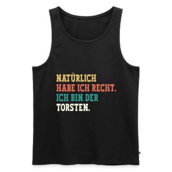 Torsten Lustiger Spruch Vorname Name Torsten - Männer Premium Bio Tank Top - Schwarz - Vorne - Michal (187cm)