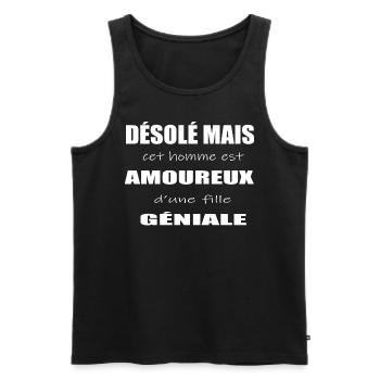 Homme Amoureux - Débardeur bio Premium Homme - noir - Devant - AI Model Male 178 light (178cm)