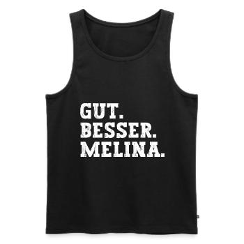 Gut Besser Melina Lustiger Spruch Name Melina - Männer Premium Bio Tank Top - Schwarz - Vorne - Michal (187cm)