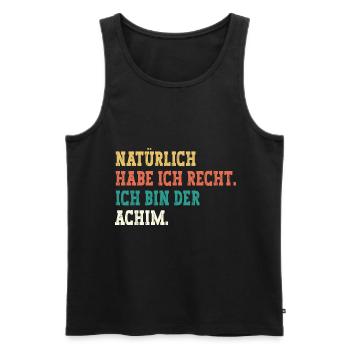Achim Lustiger Spruch Vorname Name Achim - Männer Premium Bio Tank Top - Schwarz - Vorne - Michal (187cm)
