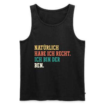 Ben Lustiger Spruch Vorname Name Ben - Männer Premium Bio Tank Top - Schwarz - Vorne - AI Model Male 178 light (178cm)