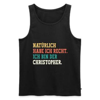 Christopher Lustiger Spruch Vorname Name Christoph - Männer Premium Bio Tank Top - Schwarz - Vorne - Michal (187cm)