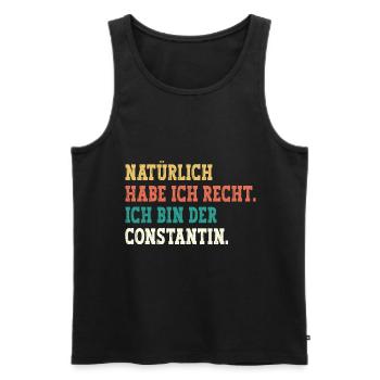 Constantin Lustiger Spruch Vorname Name Constantin - Männer Premium Bio Tank Top - Schwarz - Vorne - AI Model Male 178 light (178cm)
