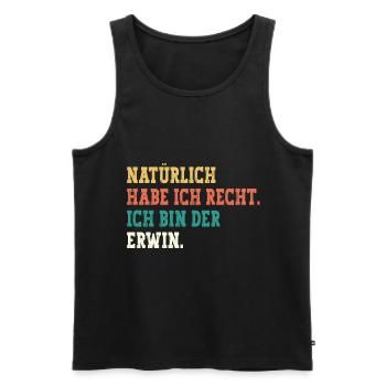 Erwin Lustiger Spruch Vorname Name Erwin - Männer Premium Bio Tank Top - Schwarz - Vorne - AI Model Male 178 light (178cm)