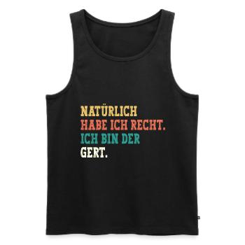 Gert Lustiger Spruch Vorname Name Gert - Männer Premium Bio Tank Top - Schwarz - Vorne - Michal (187cm)