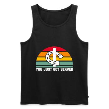 Hufeisen Werfen Hufeisen-Werfer Hufeisen-Werfen Ge - Männer Premium Bio Tank Top - Schwarz - Vorne - AI Model Male 178 light (178cm)