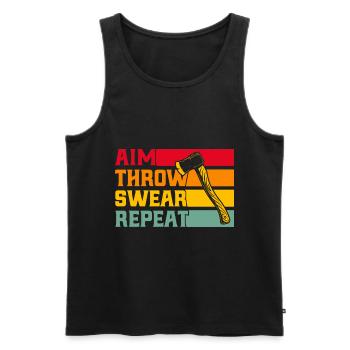 Professional axe throwing competitions in axe throwing - Men's Premium Organic Tank Top - black - Front - AI Model Male 178 light (178cm)