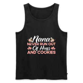 The hugs and cookies never run out of Grandma Geschen - Men's Premium Organic Tank Top - black - Front - Michal (187cm)