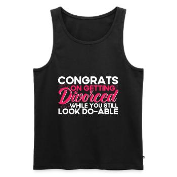 Divorce Divorced Divorced Gift - Men's Premium Organic Tank Top - black - Front - AI Model Male 178 light (178cm)