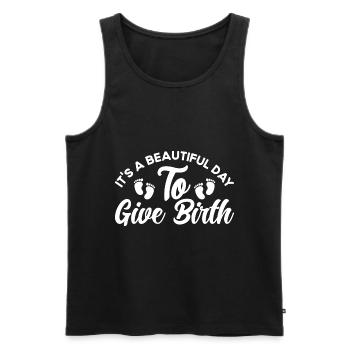 Sage-femme obstétricienne Doula Gift - Débardeur bio Premium Homme - noir - Devant - Michal (187cm)