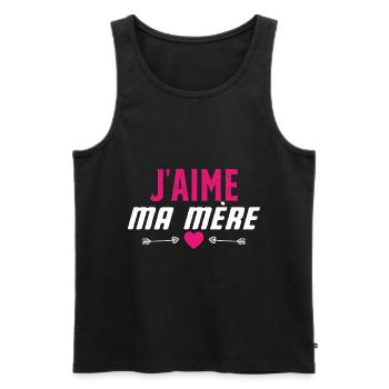 J’aime ma mère fête des mères - Débardeur bio Premium Homme - noir - Devant - AI Model Male 178 light (178cm)