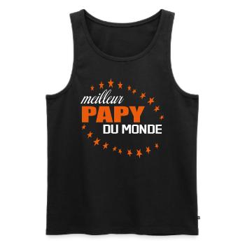 Meilleur Papy Du Monde - Débardeur bio Premium Homme - noir - Devant - Michal (187cm)