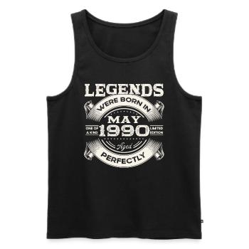 33rd Birthday Man May Vintage 1990 Legendary - Men's Premium Organic Tank Top - black - Front - Michal (187cm)