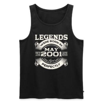 22nd Birthday Man May Vintage 2001 Legendary - Men's Premium Organic Tank Top - black - Front - Michal (187cm)