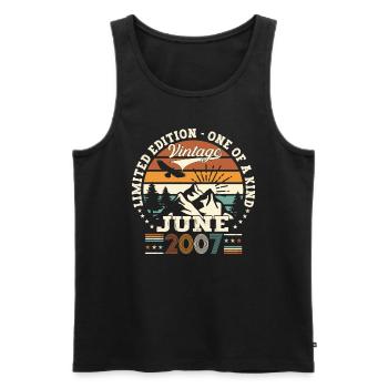 16th Birthday Man June Vintage 2007 Original - Men's Premium Organic Tank Top - black - Front - Michal (187cm)