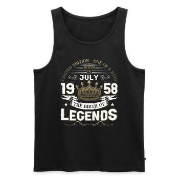 65. Geburtstag Mann Juli Jahrgang 1958 Legendary - Männer Premium Bio Tank Top - Schwarz - Vorne - Michal (187cm)