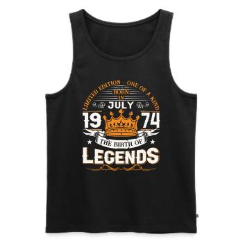 49th Birthday Man July Vintage 1974 Legendary - Men's Premium Organic Tank Top - black - Front - Michal (187cm)