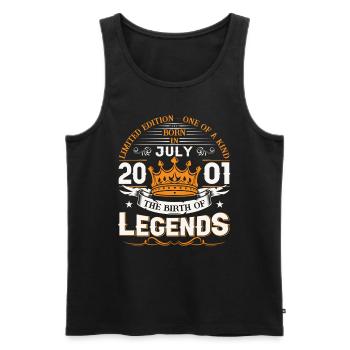 22nd Birthday Man July Vintage 2001 Legendary - Men's Premium Organic Tank Top - black - Front - Michal (187cm)