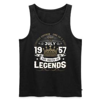 66. Geburtstag Mann Juli Jahrgang 1957 Legendary - Männer Premium Bio Tank Top - Schwarz - Vorne - Michal (187cm)