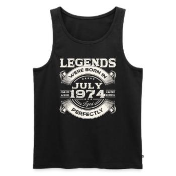 49th Birthday Man Legendary July Born 1974 - Men's Premium Organic Tank Top - black - Front - Michal (187cm)