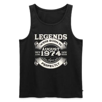 49th Birthday Man Original August Vintage 1974 - Men's Premium Organic Tank Top - black - Front - Michal (187cm)