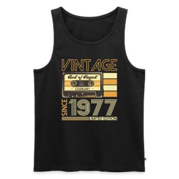 46ème anniversaire homme août vintage 1977 Cassette - Débardeur bio Premium Homme - noir - Devant - Michal (187cm)