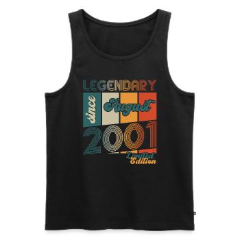 22nd Birthday Man Legend August Vintage 2001 - Men's Premium Organic Tank Top - black - Front - Michal (187cm)