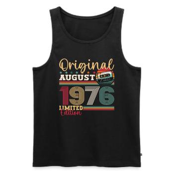 47. Geburtstag Mann August Jahrgang 1976 Kassette - Männer Premium Bio Tank Top - Schwarz - Vorne - Michal (187cm)