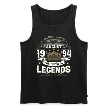 29. Geburtstag Mann August Jahrgang 1994 Legendary - Männer Premium Bio Tank Top - Schwarz - Vorne - Michal (187cm)