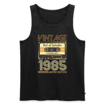 38th Birthday September Vintage 1985 Cassette - Men's Premium Organic Tank Top - black - Front - Michal (187cm)