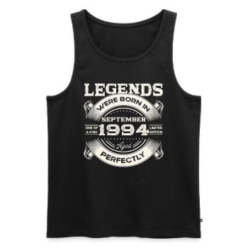 29ème Anniversaire Légende Septembre Millésime 1994 - Débardeur bio Premium Homme - noir - Devant - Michal (187cm)