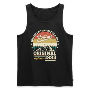 30th Birthday September Vintage 1993 Vintage - Men's Premium Organic Tank Top - black - Front - Michal (187cm)